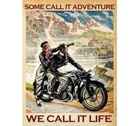 Plaque en métal avec inscription « Some Call It Adventure We Call It Life » pour couple de motards - Décoration murale rustique en métal - 30,5 x 20,3 cm