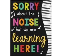 Plaque en métal avec inscription « Sorry For The Noise We Are Here To Learn » - Décoration de salle de classe - 30,5 x 40,6 cm