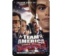 Plaque en métal avec inscription Team America : World Police (2004) - 20,3 x 30,5 cm - Décoration murale vintage rétro