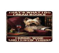 Plaque en métal avec inscription « That's What I Do I Read Books I Drink Wine And I Know Things » - 30,5 x 45,7 cm - Décoration murale d'extérieur - Plaque en aluminium pour porche