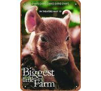 Plaque en métal avec inscription « The Biggest Little Farm » - 20,3 x 30,5 cm - Décoration murale rétro vintage