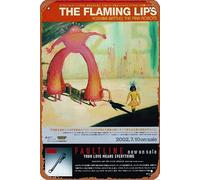 Plaque en métal avec inscription « The Flaming Lips 2002/08 Yoshimi Battles The Pink Robots » - Décoration murale rétro pour maison, rue, porte, bar, club, restaurant, café, magasin, pubs - 20,3 x