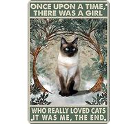 Plaque en métal avec inscription « There was A Girl Who Really Loved Cats It was Me The End » - Style rétro - En aluminium - 20,3 x 30,5 cm