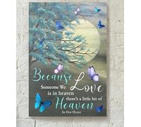 Plaque en métal avec inscription « There's A Little Bit of Heaven In Our Home » - Décoration murale - 20,3 x 30,5 cm