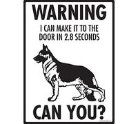 Plaque en métal avec inscription « Warning! German Shepherd - I can make it to the door » - 20,3 x 30,5 cm