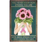 Plaque en métal avec inscription « You Never Know How Strong You are Flower Girl » - Décoration murale vintage pour maison, porte, jardin, bar, restaurant, café, bureau, boutique, bar, club, cadeau