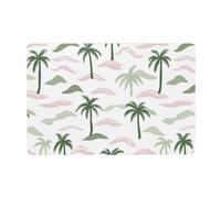 Plaque en métal avec palmiers et petites îles - Décoration murale pour salle de bain, toilettes, ferme, toilettes, cour, 20 x 30 cm