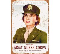 Plaque en métal avec reproduction de 1942 Join The Army Nurse Corps 20,3 x 30,5 cm