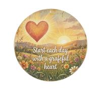 Plaque en métal avec slogans de guérison « Start Each Day with A Grateful