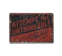 Plaque en métal avec slogans de motivation rétro Attempt The Unthinkable - Décoration murale pour café, club, bar, bureau, maison, jardin - 20,3 x 30,5 cm