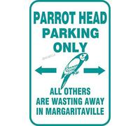 Plaque en métal avec tête de perroquet Parking Only - Style rétro chic - Décoration murale - 15,2 x 20,3 cm