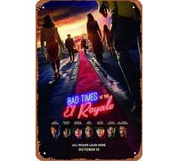 Plaque en métal « Bad Times at the El Royale » - 20,3 x 30,5 cm - Décoration murale vintage rétro