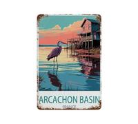Plaque en métal，Bassin d'Arcachon France，Pour maison, cuisine, bar, café, club, grotte(15x30cm）6x12 inch-Q31