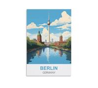 Plaque en métal Berlin Allemagne Affiches Personnalisées Style Vintage Rétro Plaque en Métal Personnalisée pour Mur Extérieur, Intérieur, Bar Homme Cave Signes 30x40cm