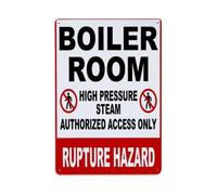 Plaque en métal Boiler Room High Pressure Steam Autorized Access Only
