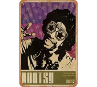 Plaque en métal Bootsy Collins Soul Funk - 20,3 x 30,5 cm - Décoration murale vintage rétro