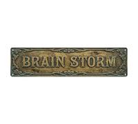Plaque en métal « Brain Storm Study » | Plaque murale de style vintage pour café, bar, bureau, maison, jardin, porte d'entrée, chambre à coucher