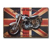 Plaque en métal Bsa Golden Flash Moto - Collection d'art - 20 x 30 cm