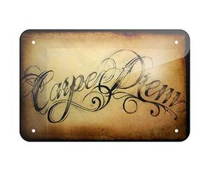 Plaque en métal Carpe Diem Seize the day 8 x 12 pouces