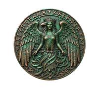 Plaque en métal celtique Morrigan Crow Queen Ogham Rune