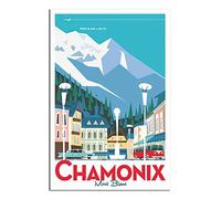 Plaque en métal Chamonix - Décoration murale vintage - Décoration murale pour maison, cuisine, bar, terrasse, grotte - 20 x 30 cm