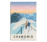 Plaque en métal Chamonix France Ski Rétro Décor Art Sign Sport Décor Maison Cuisine Bar Café Club Grotte Décoration murale Vintage Tin Sign 20 x 30 cm