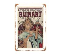 Plaque en métal - Champagne français - Décoration vintage amusante pour maison, cuisine, bar, café, club, grotte - 30 x 43 cm