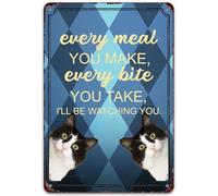 Plaque en métal chat noir Every Meal You Make Every Bite You Take Vintage Old Iron Plaque pour Man Cave Bar Pub Club Home Bathroom Toilet Wall Decoration 12x8 Inch
