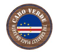 Plaque en métal chic avec inscription « The Greatest Place on Earth » du Cap-Vert - Décoration murale pour intérieur et extérieur - 30,5 x 30,5 cm - Rond