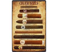 Plaque en métal « Cigars » - 20,3 x 30,5 cm - Affiche vintage pour bureau, bar, pub, café - Plaque décorative pour cigares