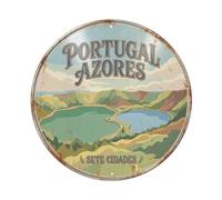 Plaque en métal classique des Açores Sete Portugais