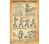 Plaque en métal « Connaissances du joueur de bowling » - Comment faire un strike - Guide du débutant en bowling - Plaque en fer - Décoration murale pour la maison, la salle de jeux ou un club de bowl