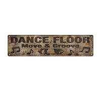 Plaque en métal « Dance Floor Move Groove Music Note »