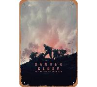 Plaque en métal « Danger Close 2019 » - 20,3 x 30,5 cm - Décoration murale vintage rétro