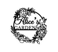 Plaque en métal de jardin personnalisable, plaque en acier gravée au laser pour décoration extérieure et terrasse - 13 tailles (15,2 cm à 76,2 cm), texte/nom personnalisable pour décoration murale de