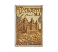 Plaque en métal de voyage rétro Mali Tombouctou