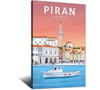 Plaque en métal - Décoration murale vintage - Église Saint-Georges de Slovénie - Décoration murale pour café, bar, chambre à coucher - 30 x 43 cm