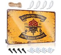 Plaque en métal décorative Beatings Will Continue Until Morale Improves - Décoration et accessoires - Panneau de bière pour homme (30 x 40 cm)