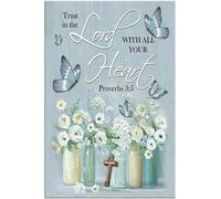 Plaque en métal décorative vintage amusante Trust in The Lord with All Your Heart Proverbs Bible Verse Décoration murale chic en métal Plaque en fer 20,3 x 30,5 cm