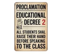 Plaque En Métal Décret Éducatif Salle De Classe Scolaire Decoratif Plaques En Étain Classics Décoration Poster Peinture Pour Maison Garage Bain M