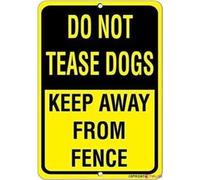 Plaque en métal « Do Not Tease Dogs Keep Away From Fence » - Décoration rétro pour maison, route, rue, usine, école, parc - Panneau d'avertissement vintage - 30,5 x 40,6 cm