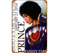 Plaque en métal durable avec inscription « Prince Singer Rock Pop Legend Paisley Park Record 8 » - Décoration murale pour la maison, la chambre à coucher - 20,3 x 30,5 cm