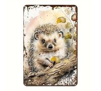 Plaque en métal en aluminium avec motif hérisson, maison, bureau, restaurant, chambre, café, bar, caverne d'hommes, décoration murale, décoration de chambre, décoration d'intérieur, décoration de