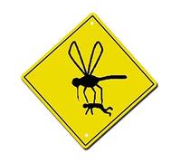 Plaque en métal en aluminium humoristique avec moustique pour cour, garage, allée, maison, clôture, 20,3 x 30,5 cm