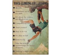 Plaque en métal en aluminium vintage escalade 10 leçons de vie d'escalade pour bars, clubs, restaurants, cafés, pubs - Décoration murale vintage - 20,3 x 30,5 cm