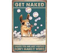 Plaque en métal en aluminium vintage « Get Naked Unless You Are Just Visiting Kangaroo » pour bars, clubs, restaurants, cafés, pubs - Décoration murale vintage - 30,5 x 40,6 cm