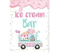 Plaque en métal en forme de barre de crème glacée pour anniversaire social, camion de crème glacée, panneau en métal rétro vintage, affiche en métal, décoration murale 20,3 x 30,5 cm