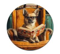 Plaque en métal en forme de chihuahua avec un chiot de la taille d'une pinte avec gros cerveau pour intérieur sur le thème des animaux de compagnie, bibliothèques, imperméable et protégé contre les UV