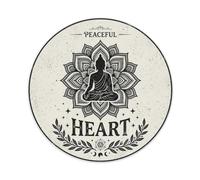 Plaque en métal en forme de cœur avec fleur zen et cœur tranquille