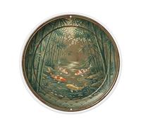 Plaque en métal en forme de poisson koi Bamboo Stream Conservatory - Décoration murale pour café, bar, bureau, maison, jardin - 20,3 x 20,3 cm